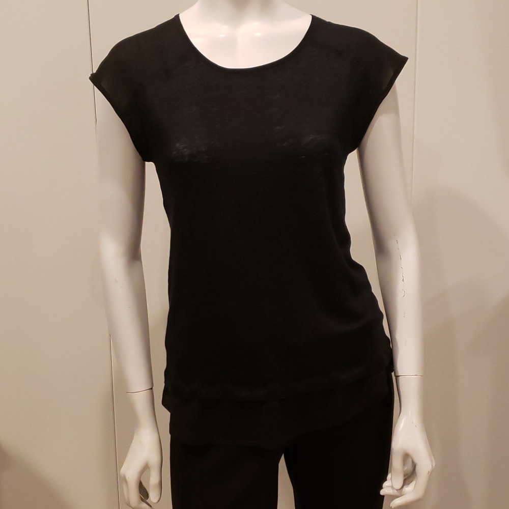 Cap sleeve slub knit